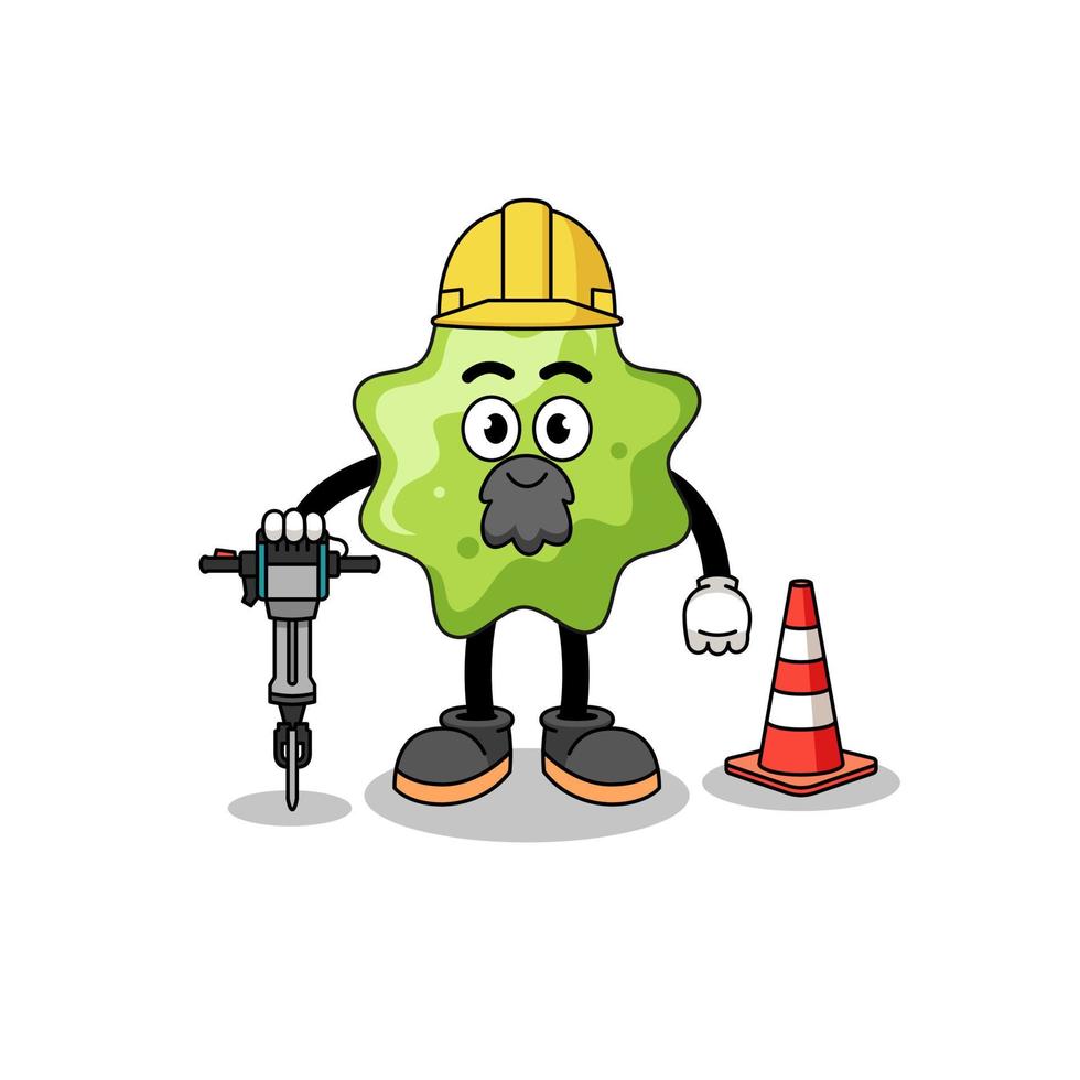 Character cartoon of splat working on road construction vector