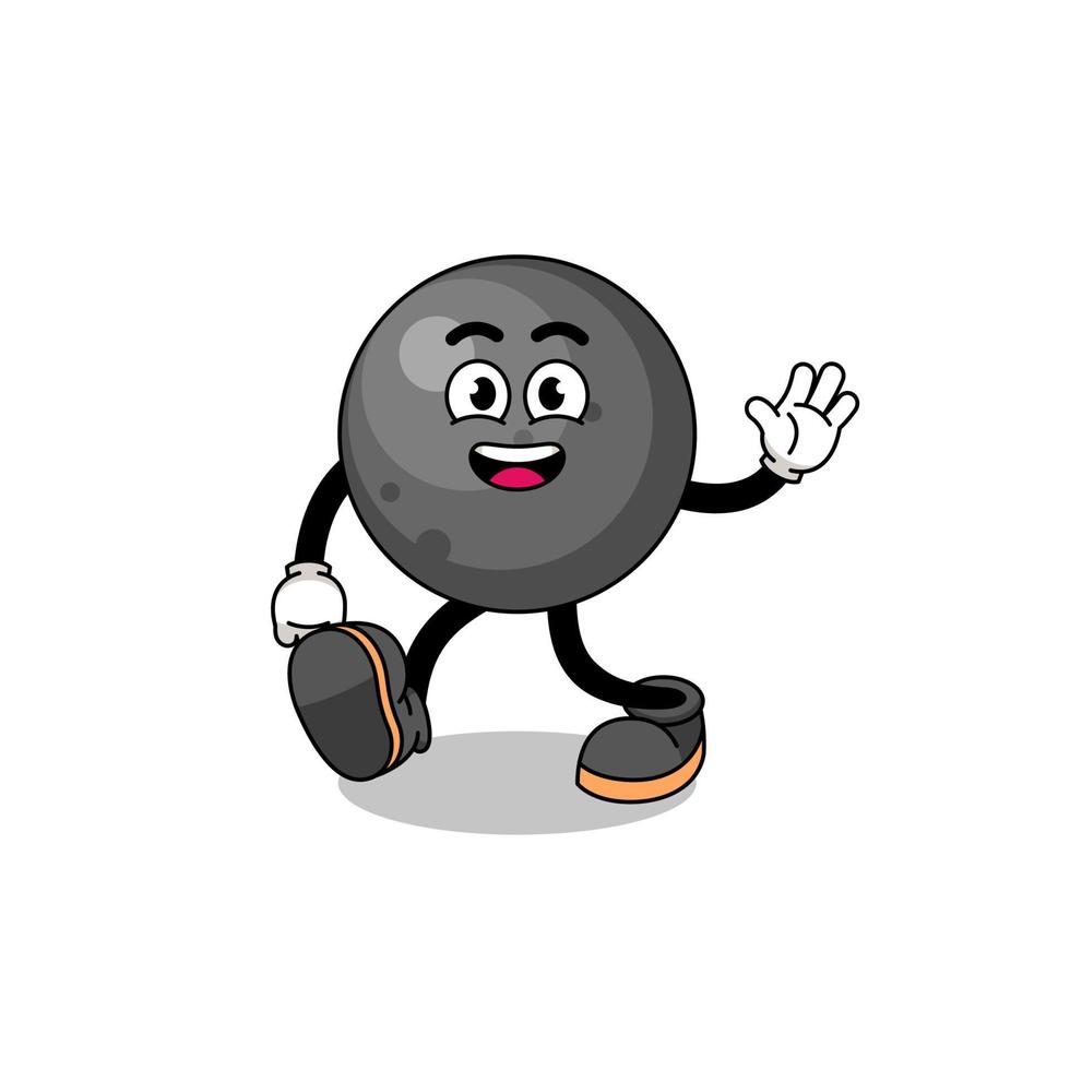 cannon ball cartoon walking vector