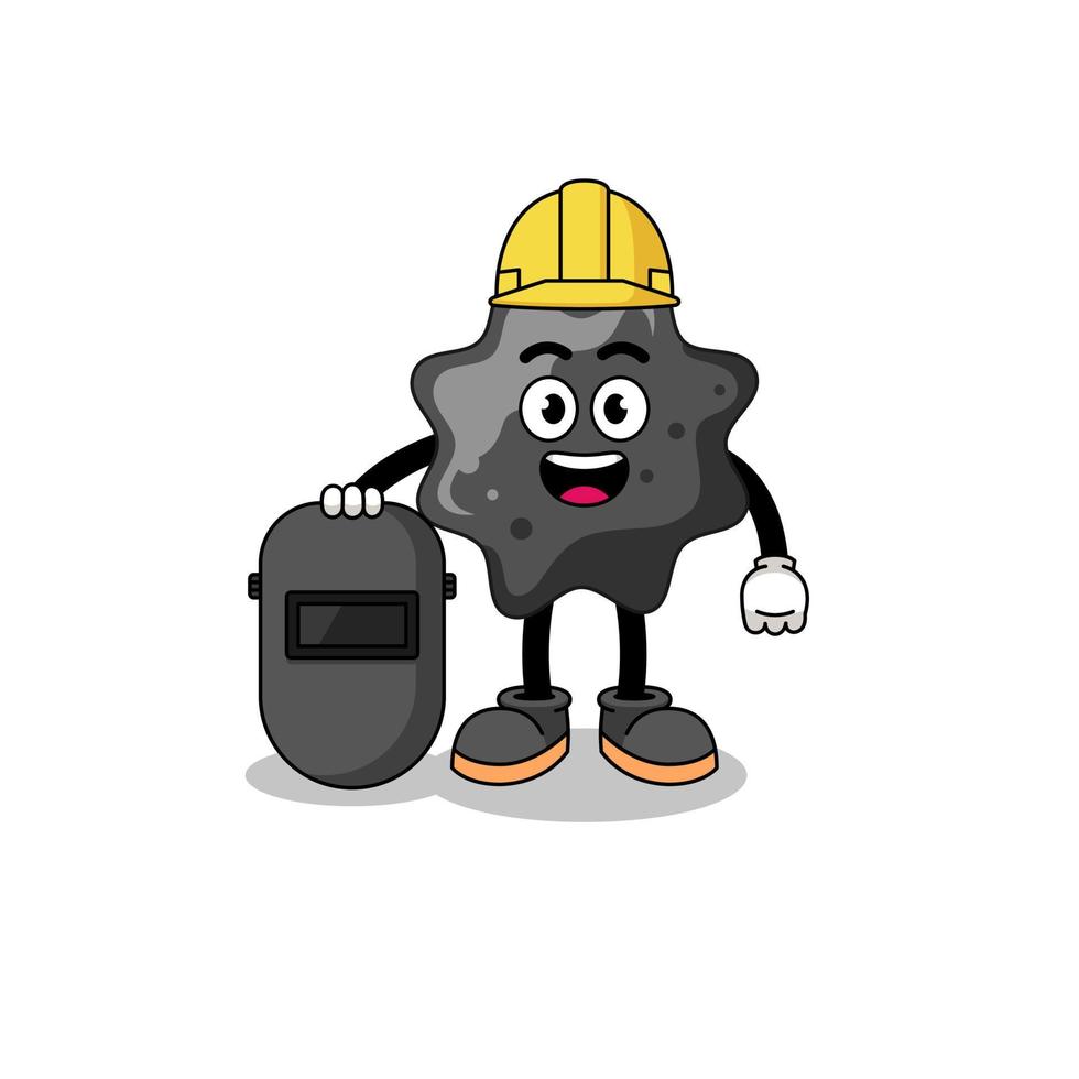 Mascot of ink as a welder vector