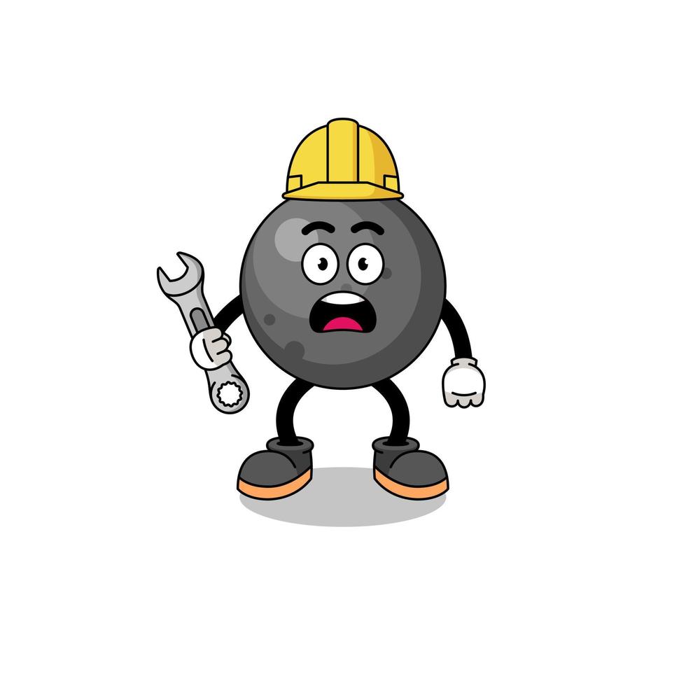 Character Illustration of cannon ball with 404 error vector