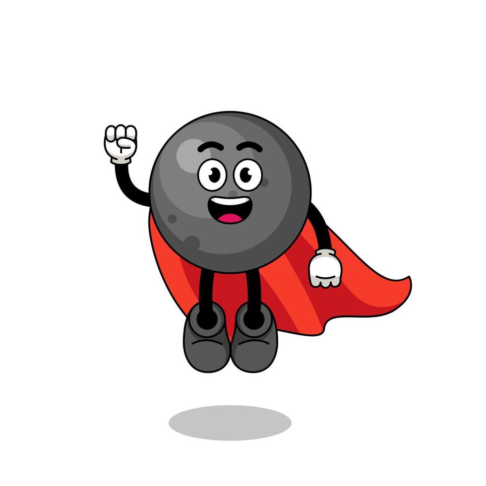 cannon ball cartoon with flying superhero vector