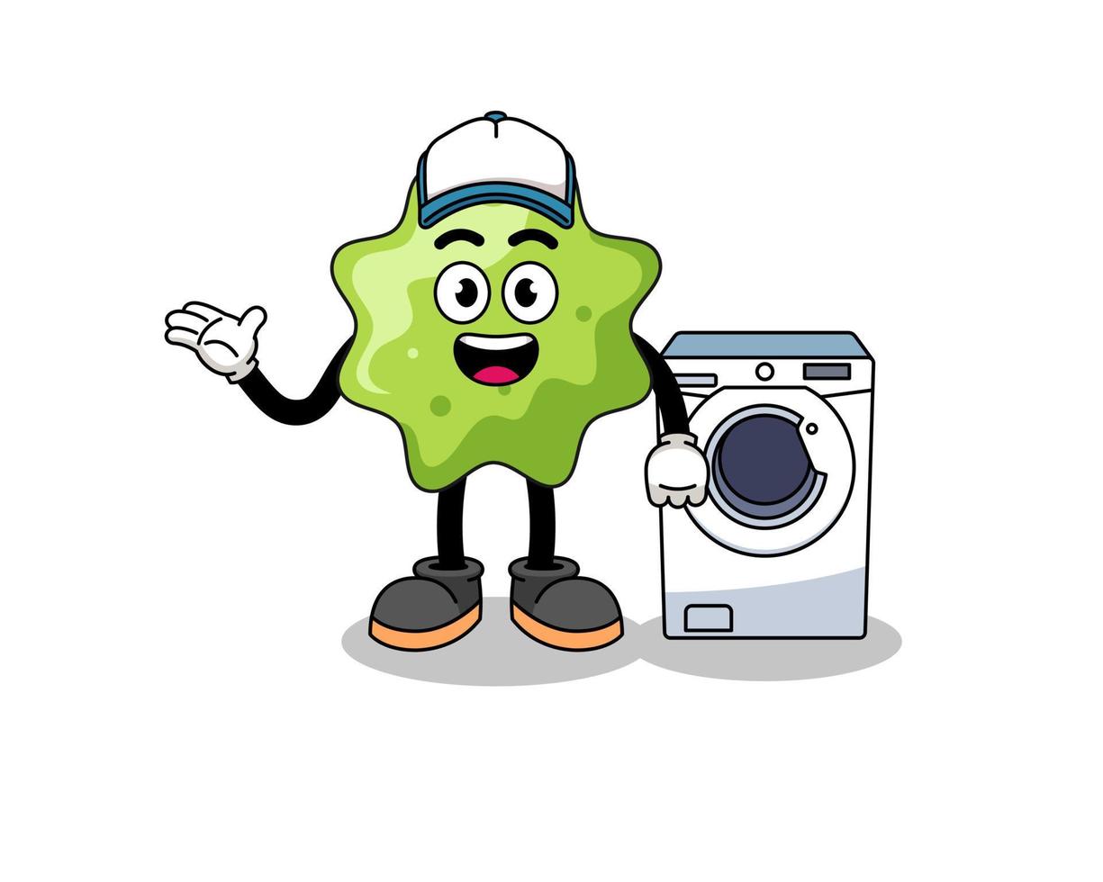 splat illustration as a laundry man vector