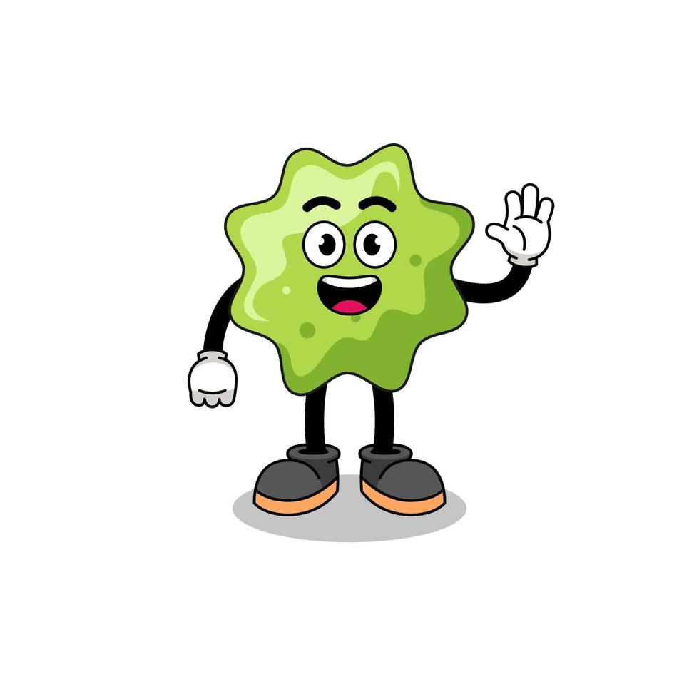 splat cartoon doing wave hand gesture vector
