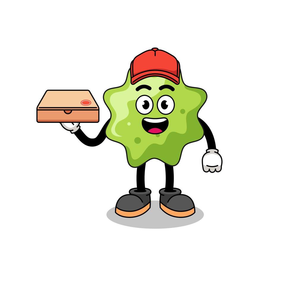 splat illustration as a pizza deliveryman vector