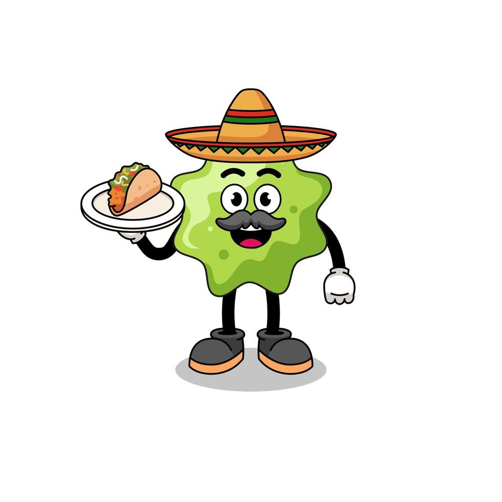 caricatura de personaje de splat como chef mexicano vector