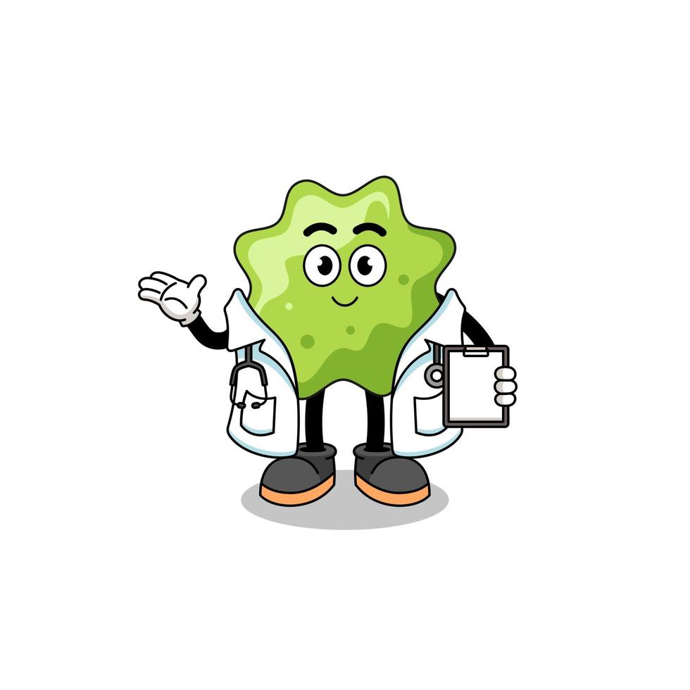 Cartoon mascot of splat doctor vector