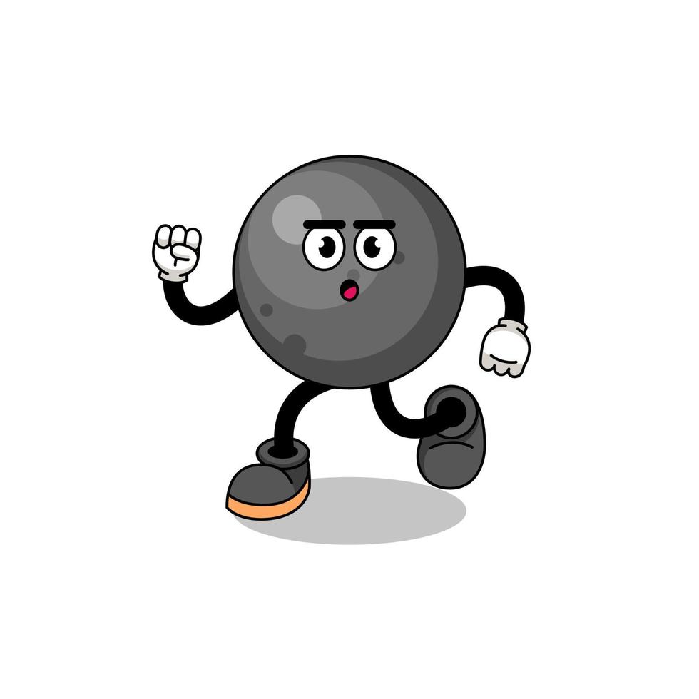 ilustración de mascota de bola de cañón corriendo vector