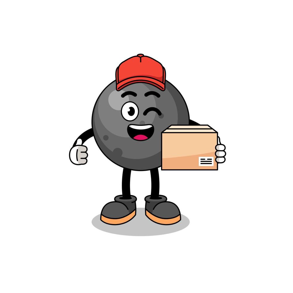 cannon ball mascot cartoon as an courier vector
