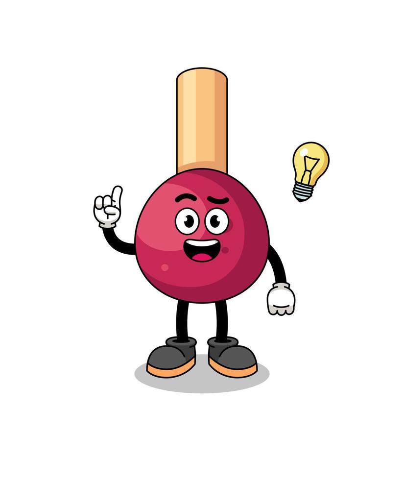 matches cartoon with get an idea pose vector