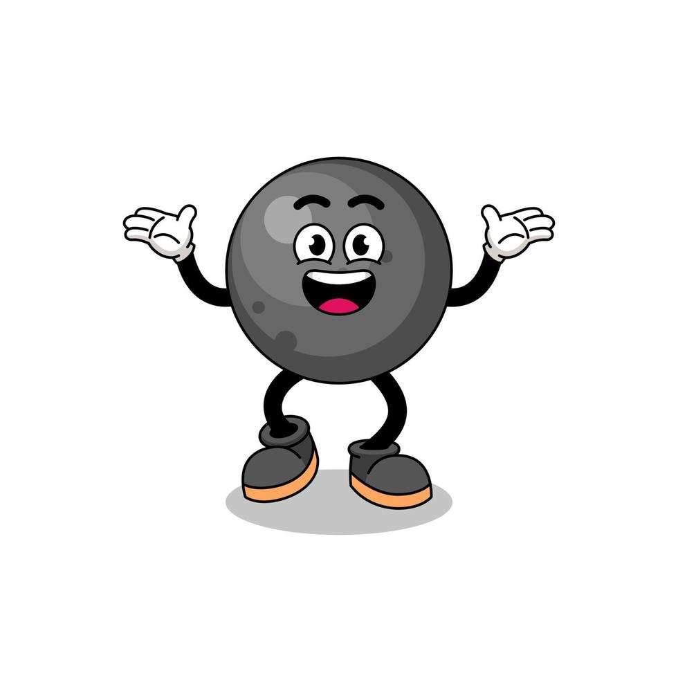 cannon ball cartoon searching with happy gesture vector