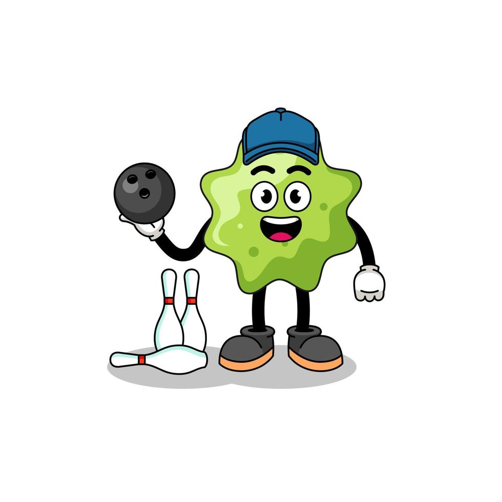 Mascot of splat as a bowling player vector
