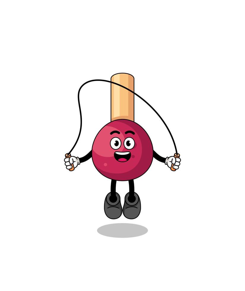 matches mascot cartoon is playing skipping rope vector