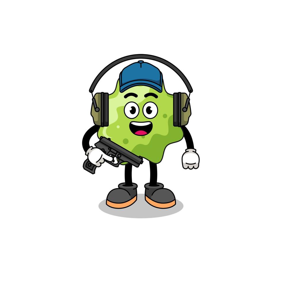 Character mascot of splat doing shooting range vector