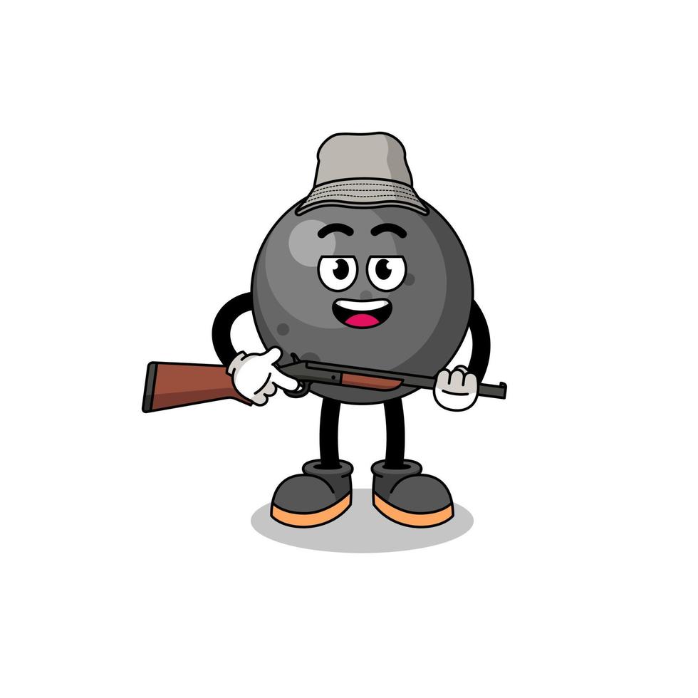 Cartoon Illustration of cannon ball hunter vector