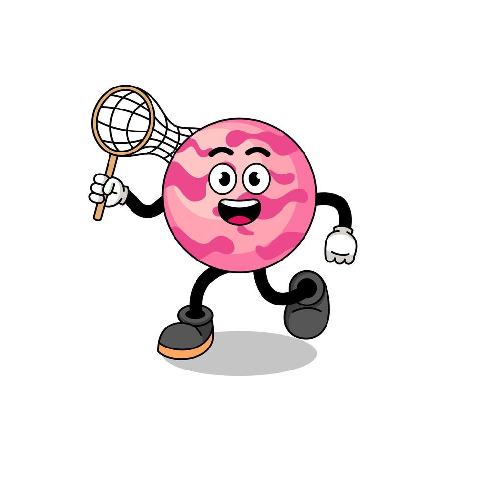 Cartoon of ice cream scoop catching a butterfly vector