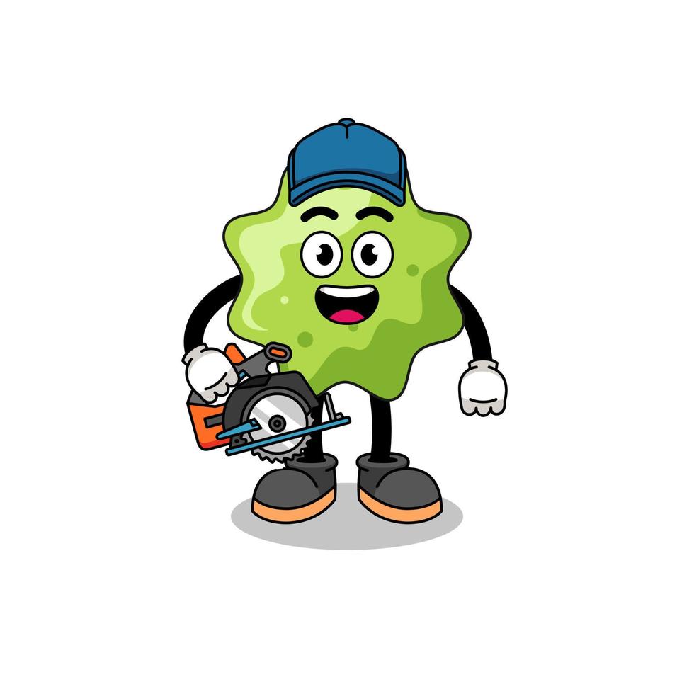 Cartoon Illustration of splat as a woodworker vector