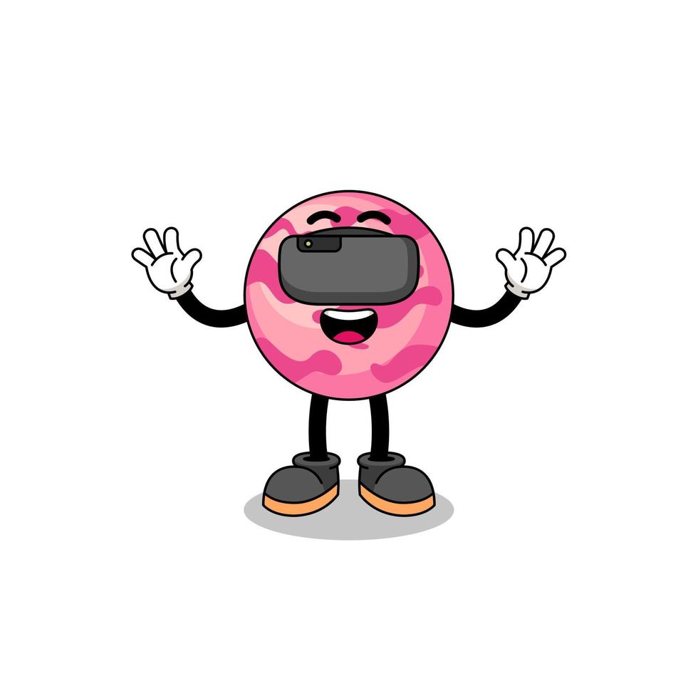 Illustration of ice cream scoop with a vr headset vector