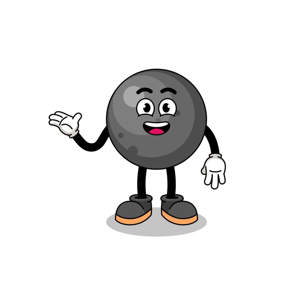 cannon ball cartoon with welcome pose vector