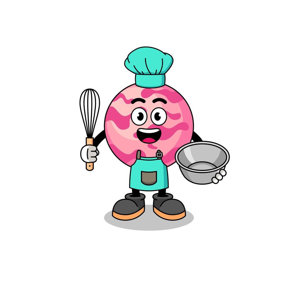 Illustration of ice cream scoop as a bakery chef vector