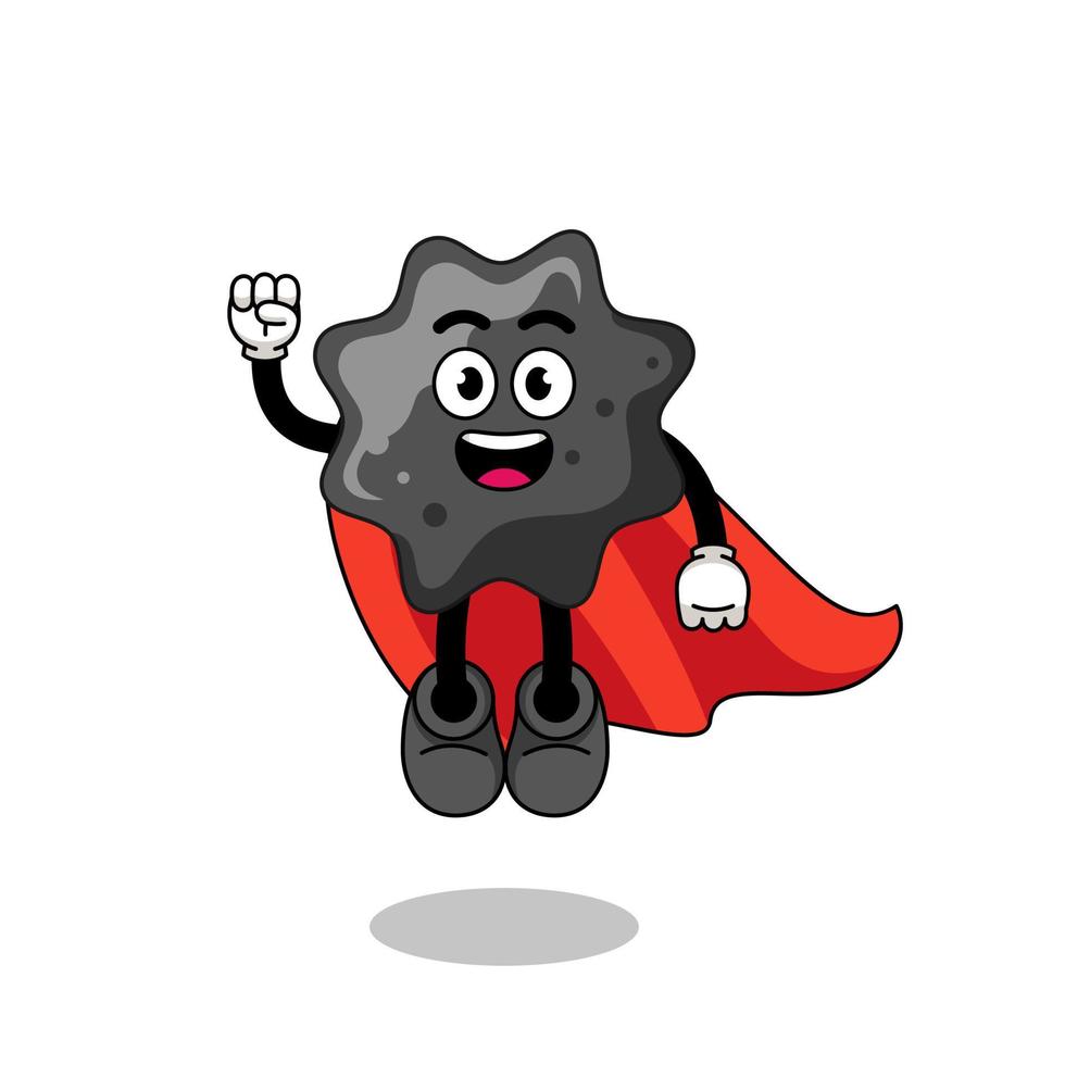 ink cartoon with flying superhero vector