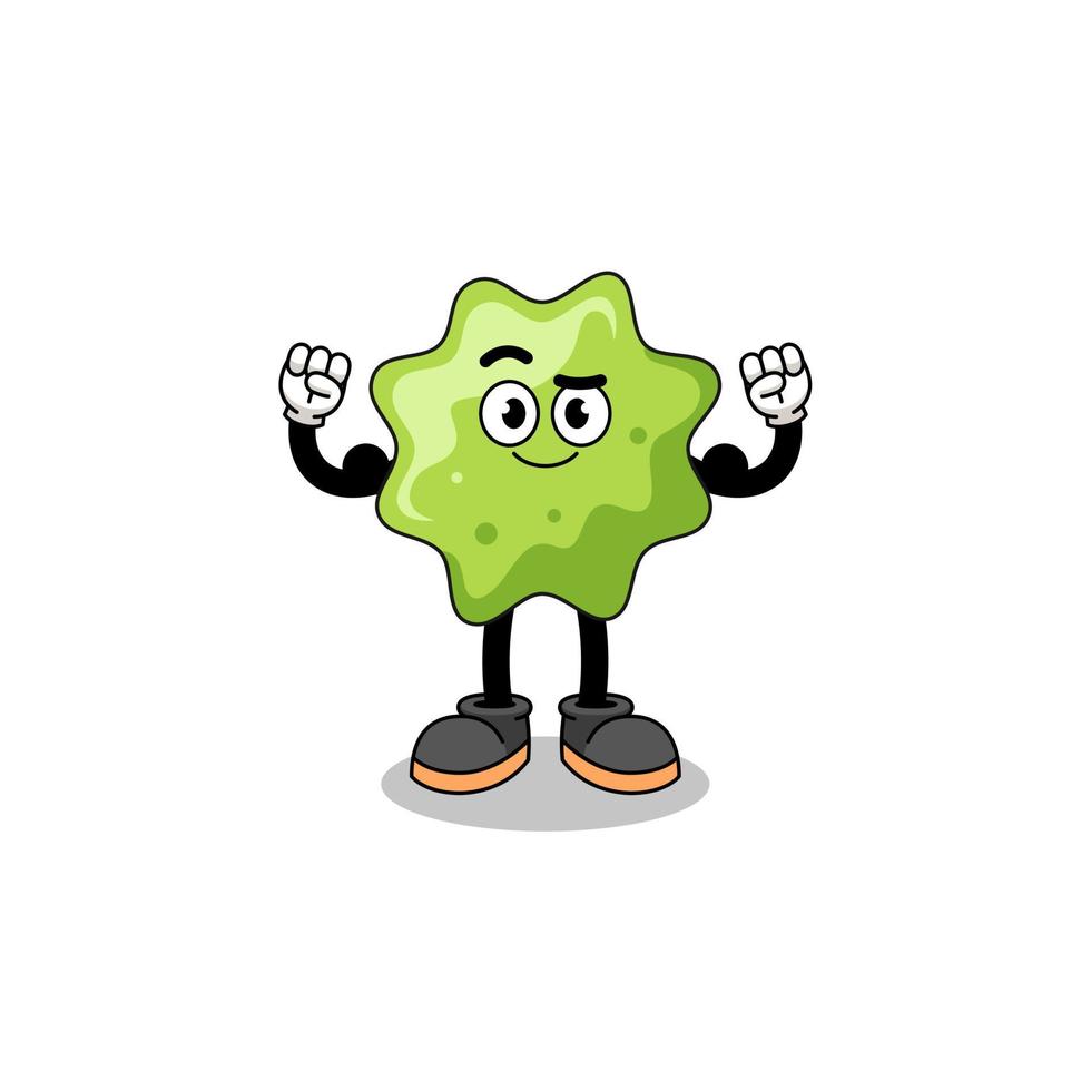 Mascot cartoon of splat posing with muscle vector