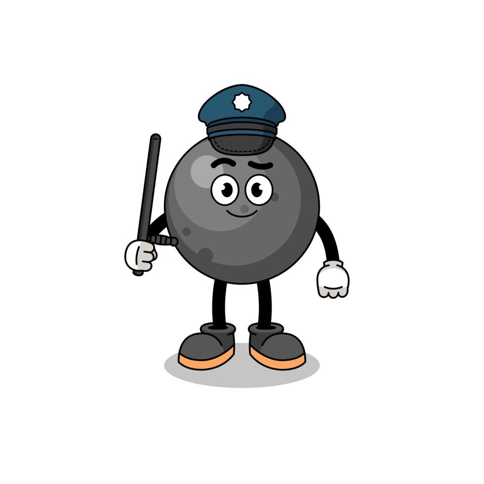 Cartoon Illustration of cannon ball police vector