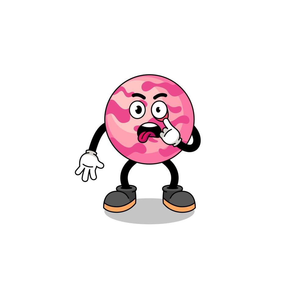 ilustración de personaje de bola de helado con lengua fuera vector