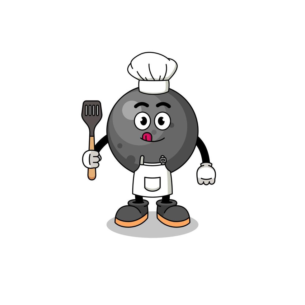 Mascot Illustration of cannon ball chef vector