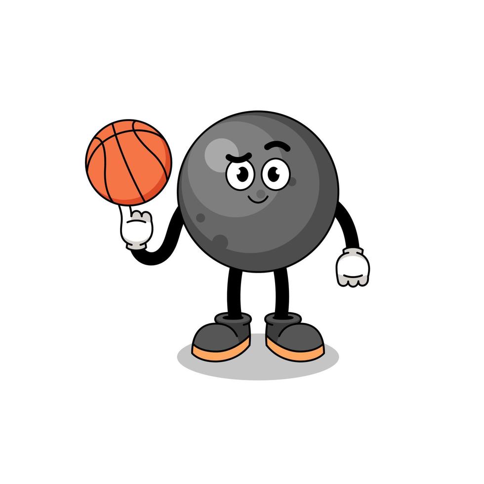 cannon ball illustration as a basketball player vector