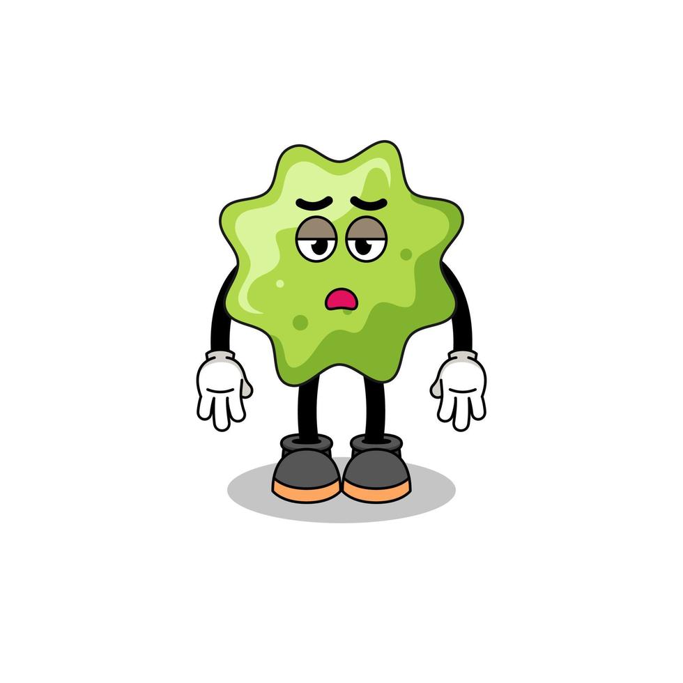 splat cartoon with fatigue gesture vector