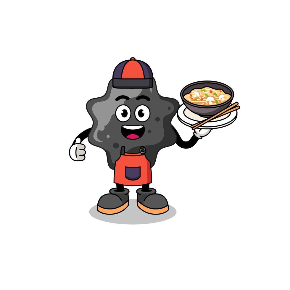 Illustration of ink as an asian chef vector