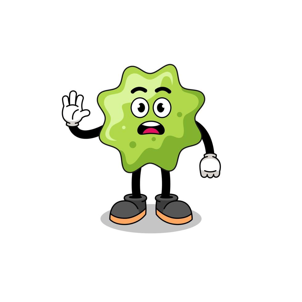 splat cartoon illustration doing stop hand vector