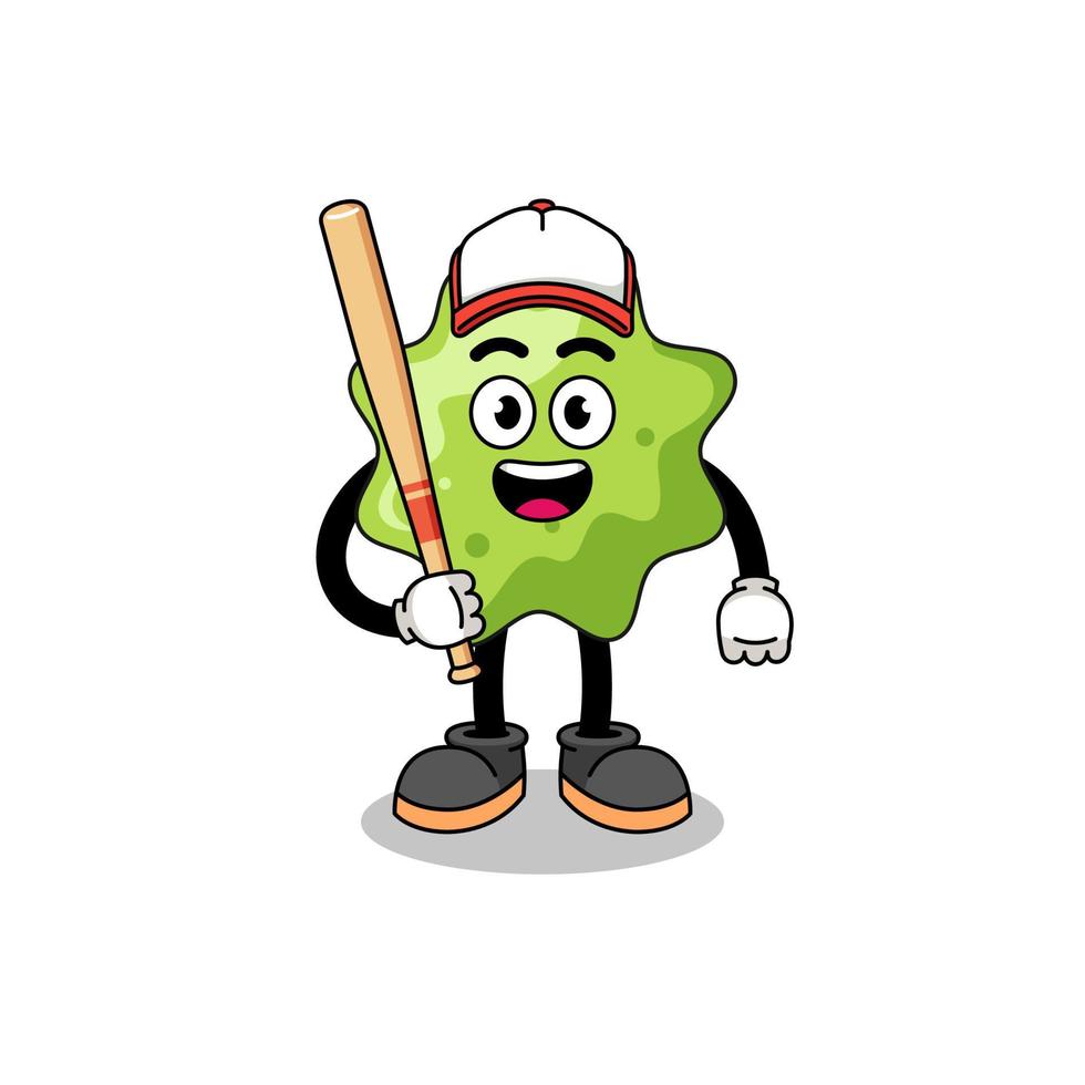 dibujos animados de mascota splat como jugador de béisbol vector