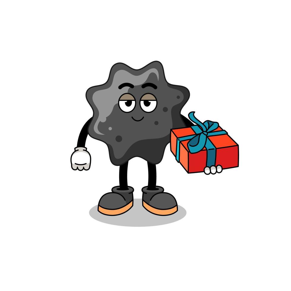 ink mascot illustration giving a gift vector