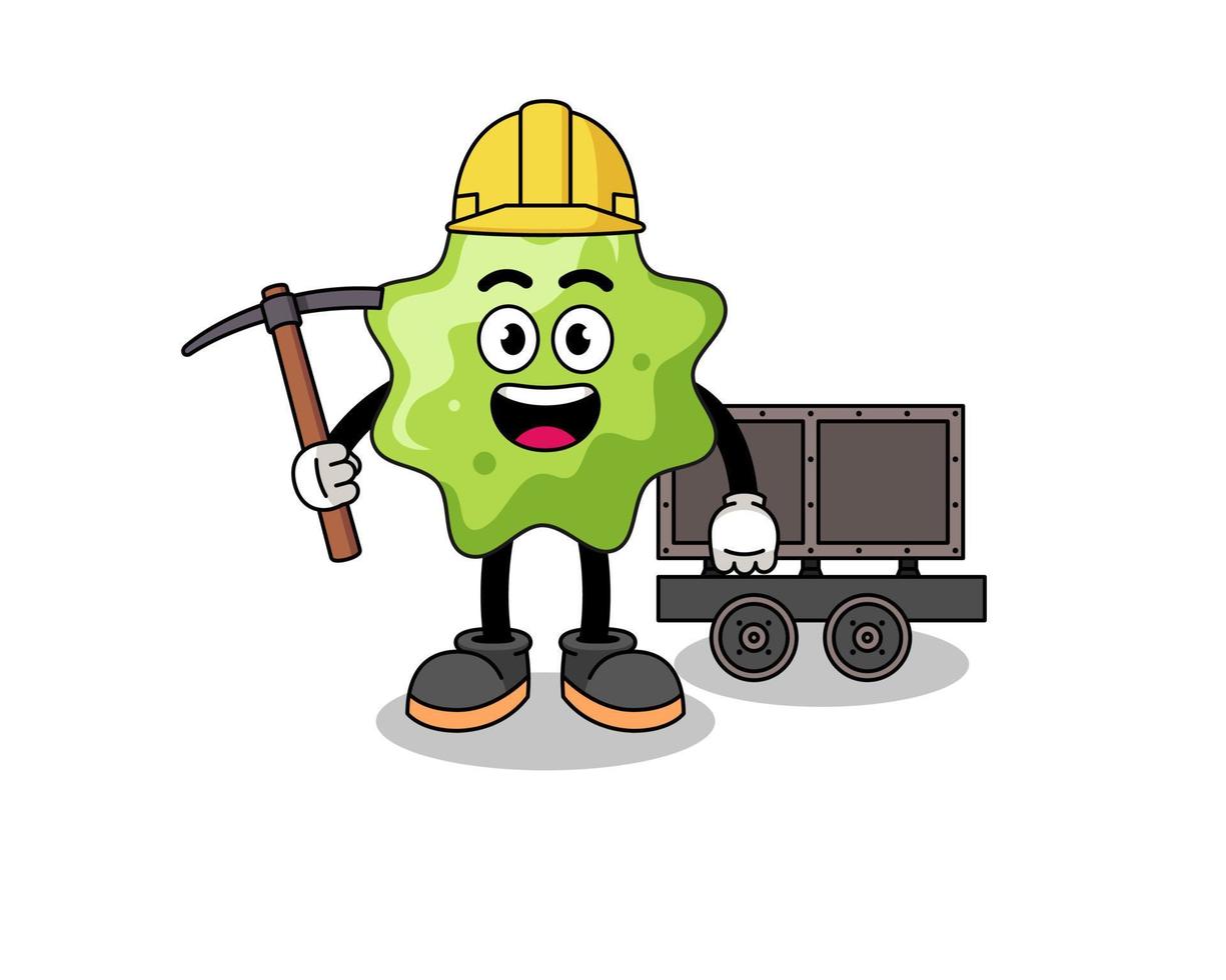 ilustración de mascota de splat miner vector