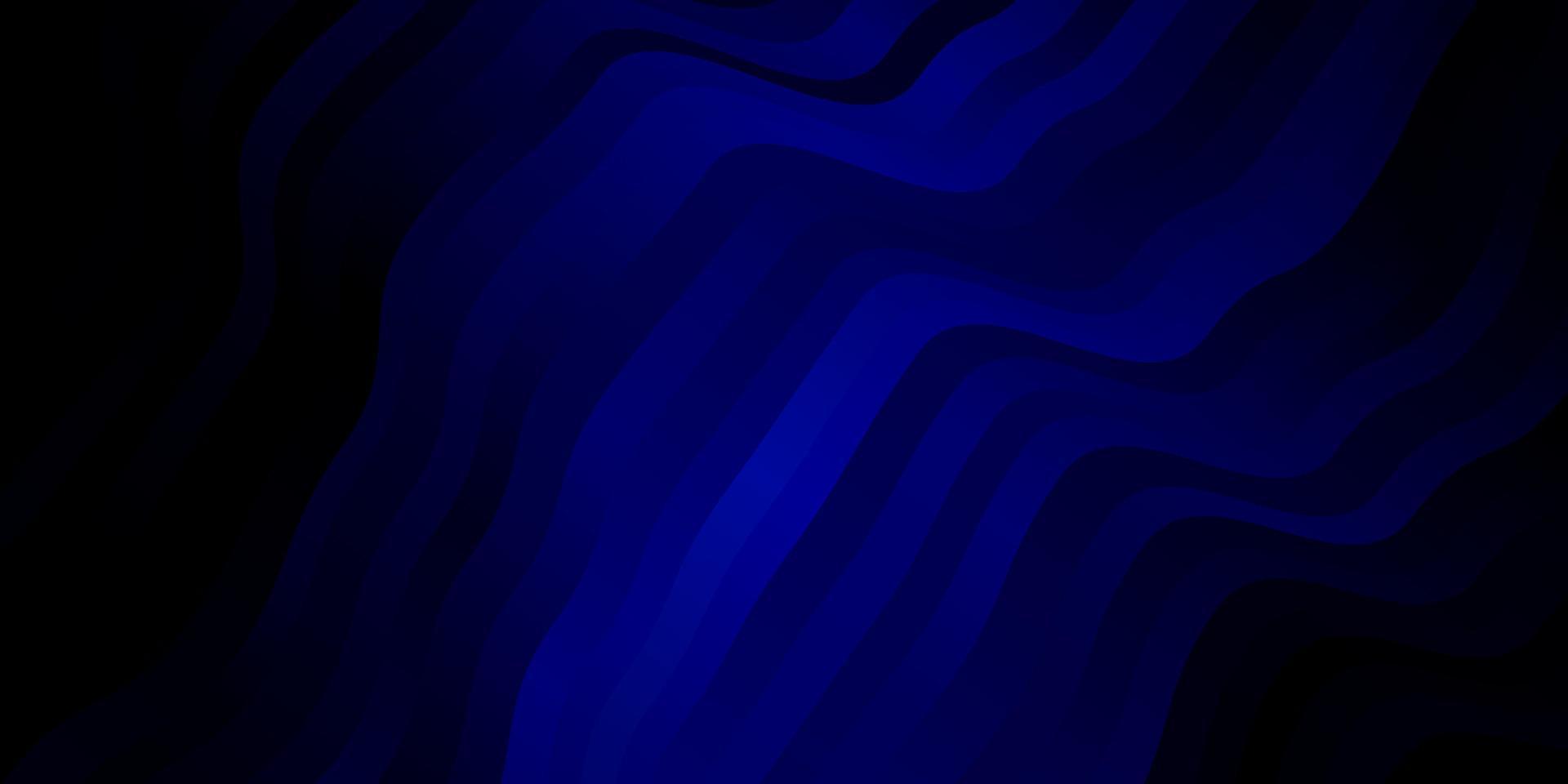 plantilla de vector azul oscuro con líneas curvas.