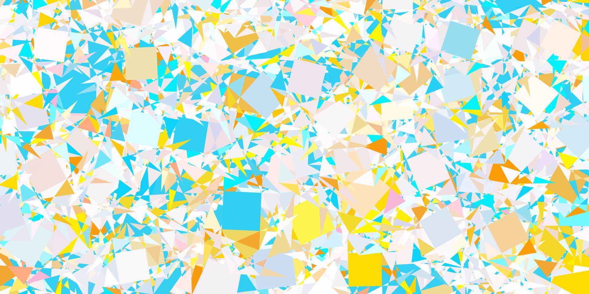 patrón de vector azul claro, amarillo con formas poligonales.
