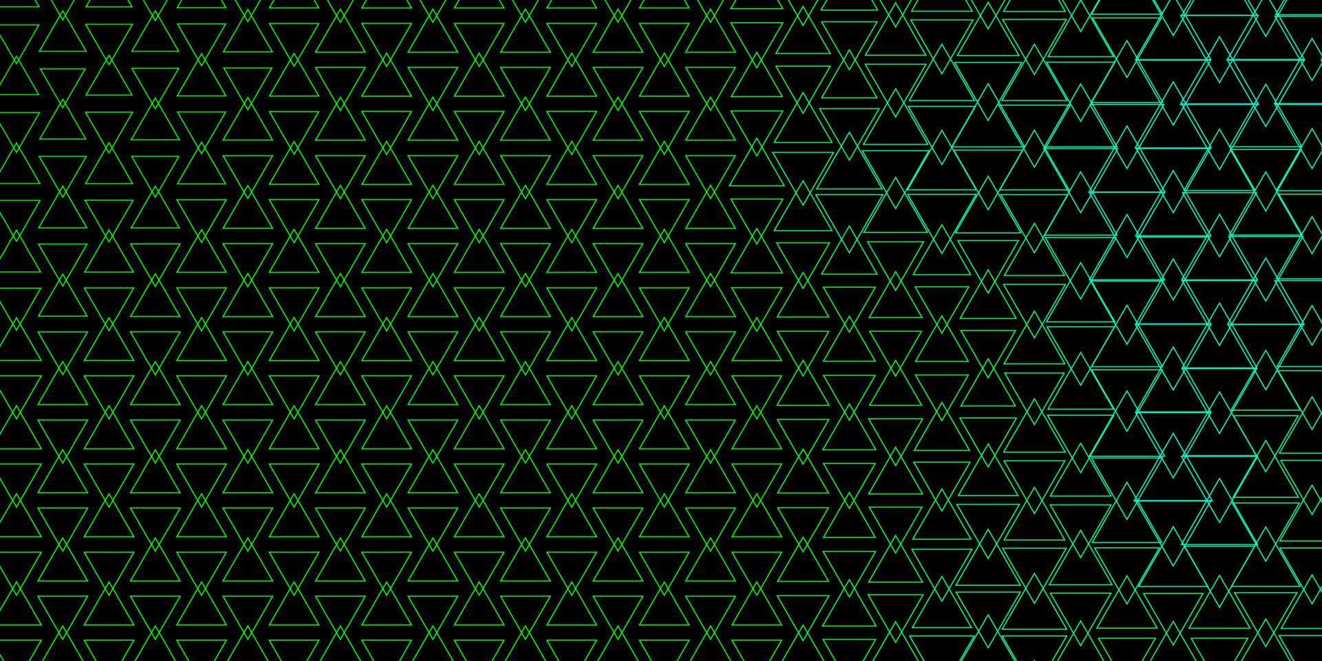 Dark Green vector background with lines, triangles. 14856274 Vector Art