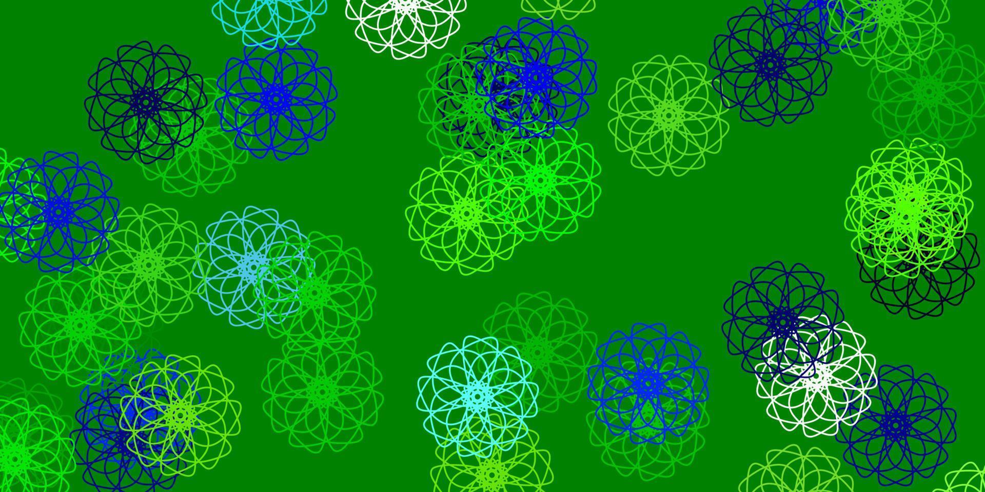 Light Blue, Green vector natural artwork with flowers.