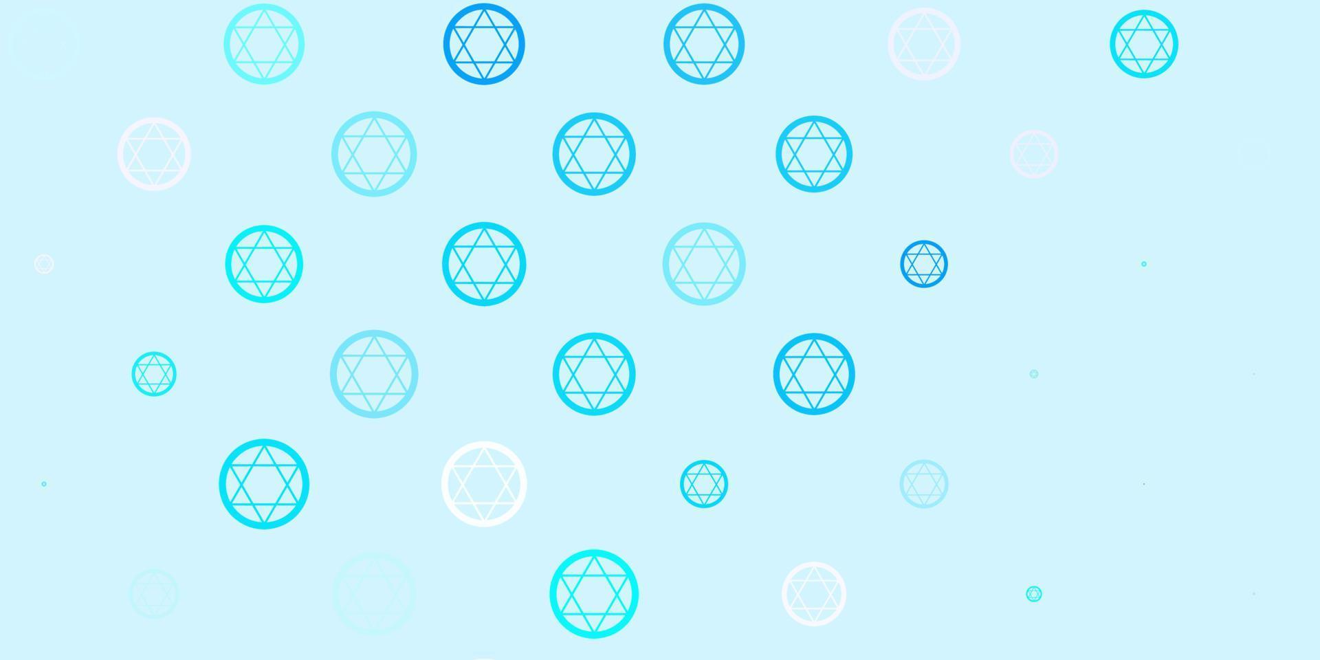 Light Blue, Yellow vector template with esoteric signs.
