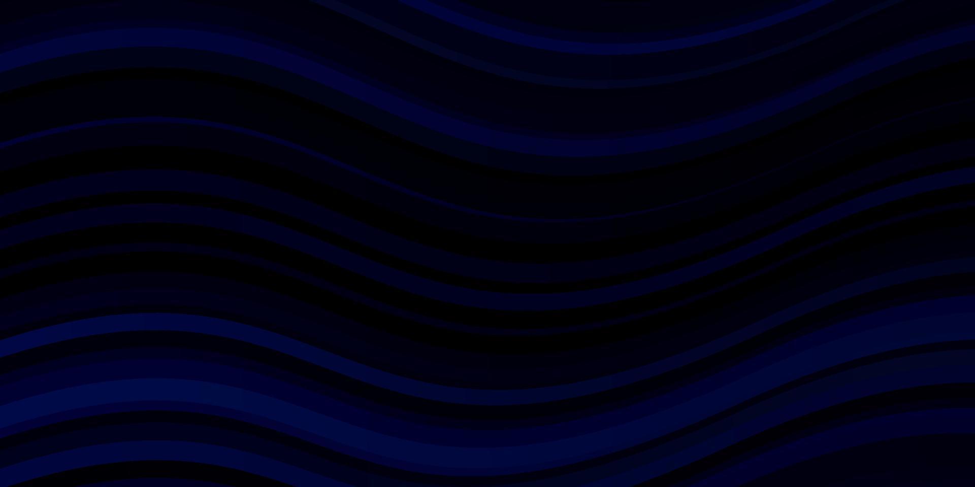 Telón de fondo de vector azul oscuro con curvas.