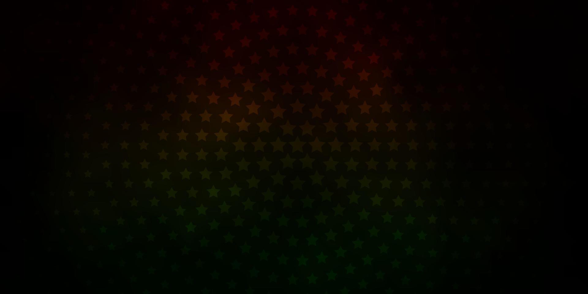 Dark Green, Red vector texture with beautiful stars.
