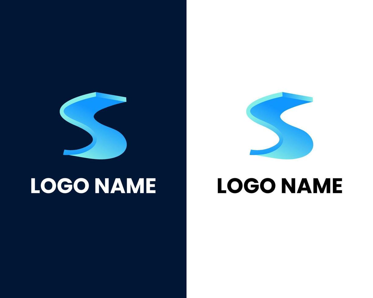 plantilla de diseño de logotipo de empresa moderna 3d letra s vector