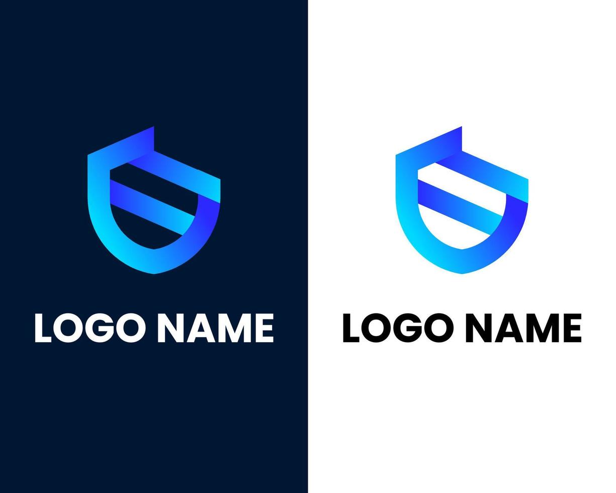 plantilla de diseño de logotipo de empresa moderna letra u vector