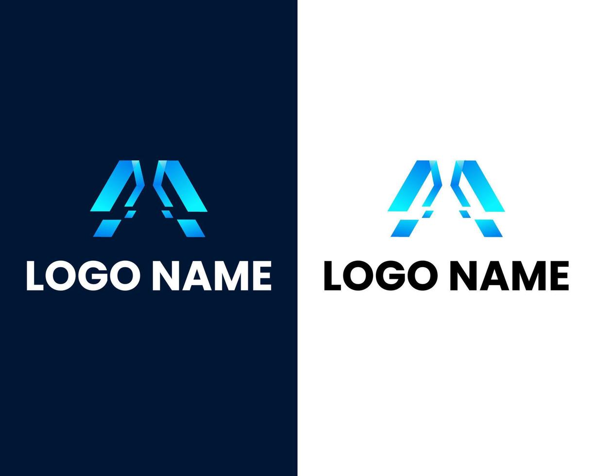 letter m with tech sign tech modern business logo design template vector
