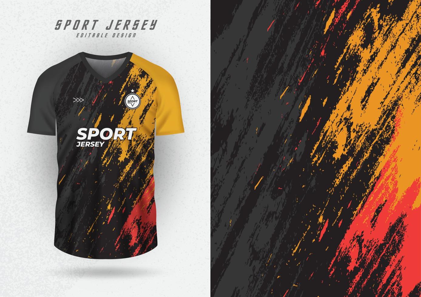 Background mockup for sports jerseys, jerseys, running jerseys, brush pattern, left side, yellow and orange. vector