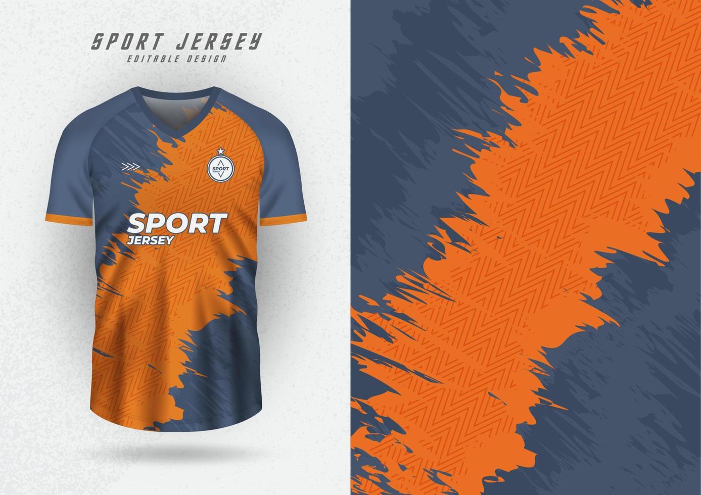 Background mockup for sports jerseys, jerseys, running jerseys, center oblique brush pattern. orange and gray vector