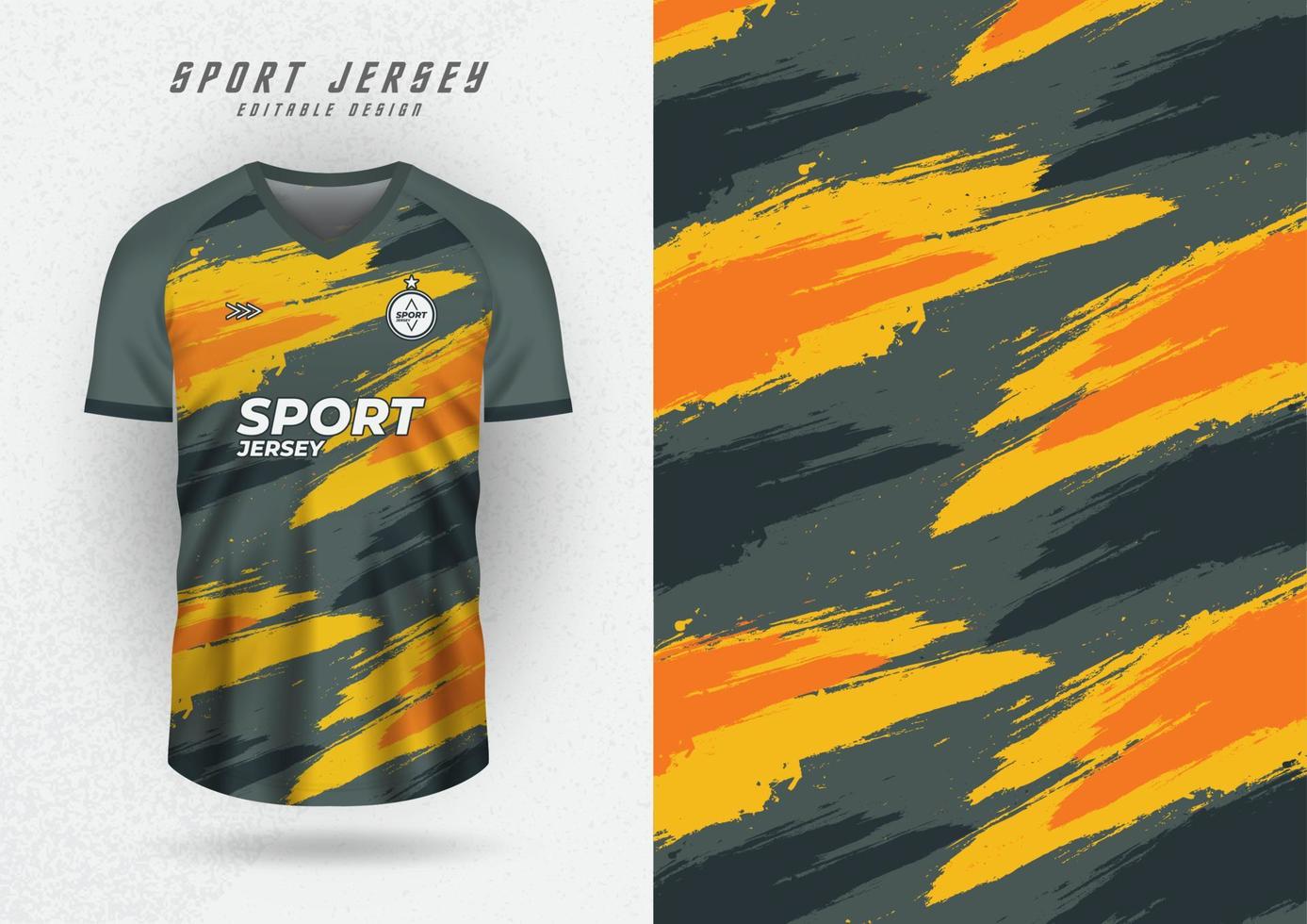 Background mockup for sports jerseys, jerseys, running jerseys, black and yellow brush pattern. vector