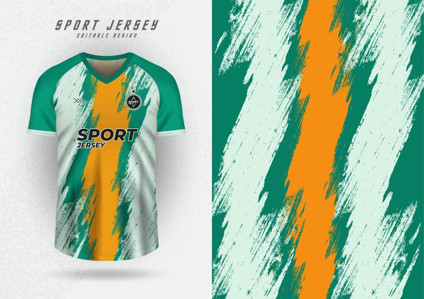 Background mockup for sports jerseys, jerseys, running jerseys, brush pattern, three vertical stripes in green tones. vector