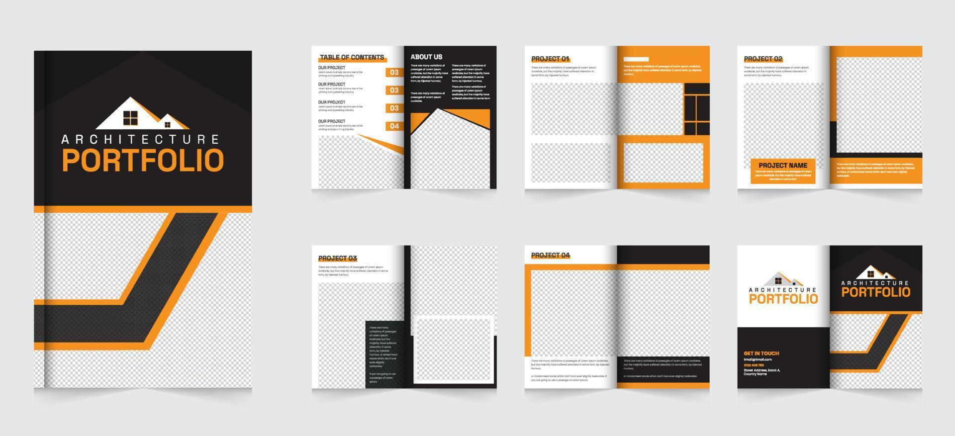 portafolio de arquitectura o folleto de portafolio de interiores diseño creativo vector